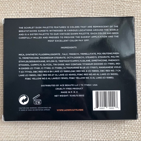 Ace Beaute Scarlet Dusk Eyeshadow Palette - Picture 4 of 4